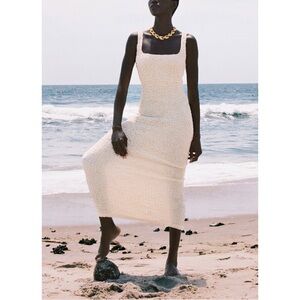 NWT Mara Hoffman Sloan Popcorn Off-White Midi Dress